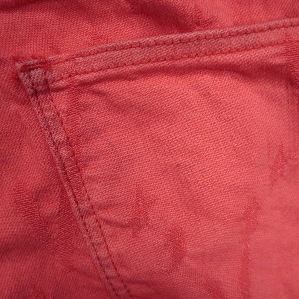 Valabasas Jeans Mens 38x36 Red‎ Pink Raw Frayed Hem Carpenter Wide Leg - Picture 8 of 14